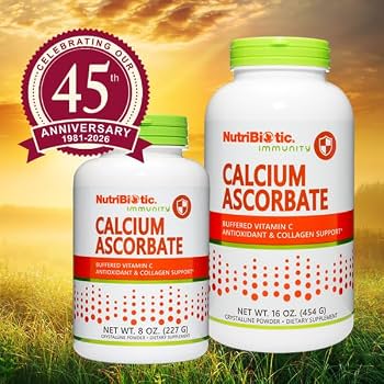 calcium ascorbate and glutathione NutriBiotic - Vitamin C Powder | Essential Antioxidant & Collagen Supplement Buffered with Calcium | Non Acidic & Easier on Digestion Than Ascorbic Acid Gsh