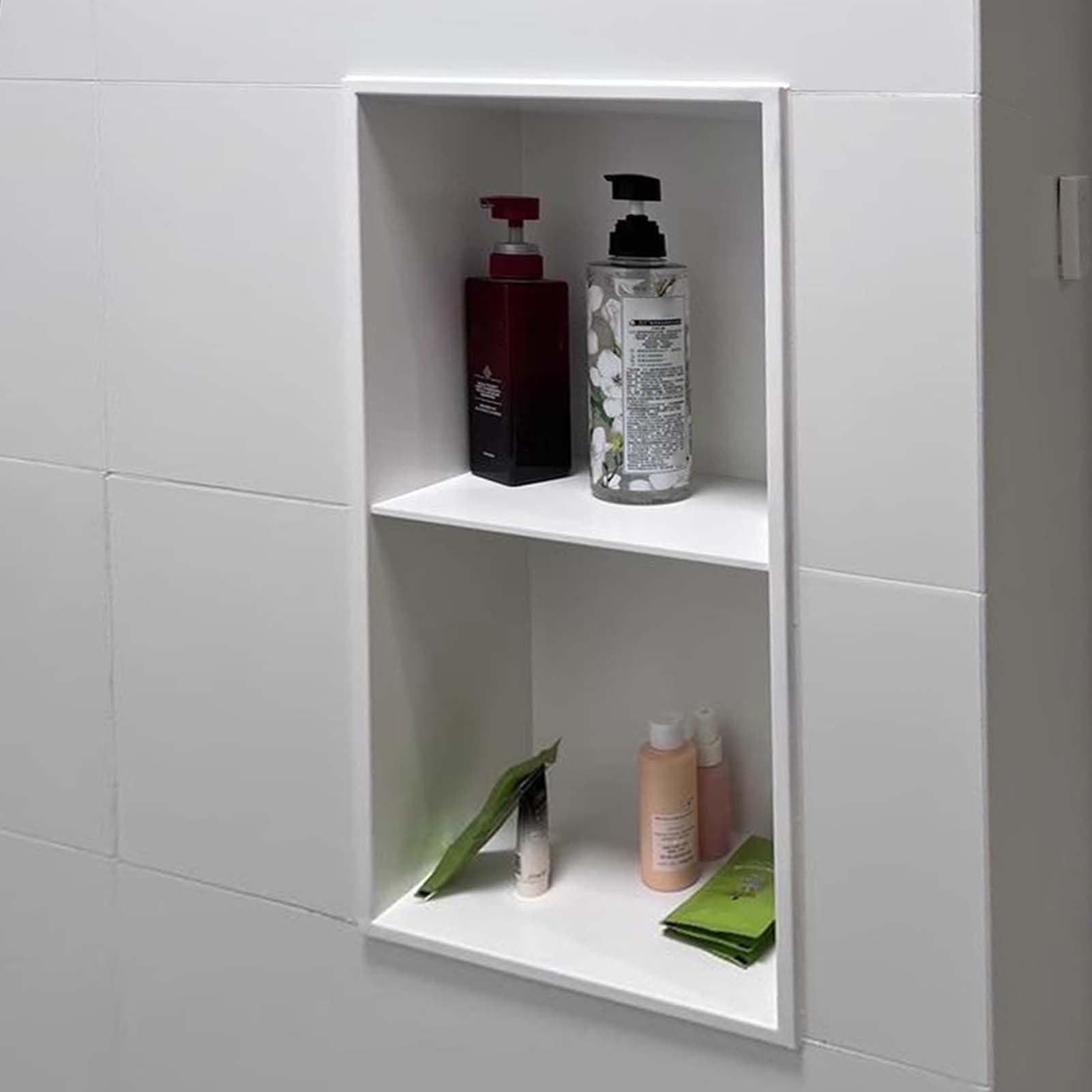 LIYRGWN Shower Organizer Bathroom Wall Niche Shower Shelf Stainless Steel Showers Caddy Insert Waterproof Organizer Alcove For Home
