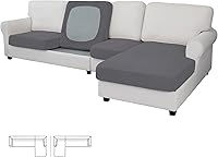 Vista 30 de Easy-Going - Funda elástica para sofá seccional de 1 pieza, chaise longue, forma L, funda de asiento separada para sofá seccional, funda de chaise