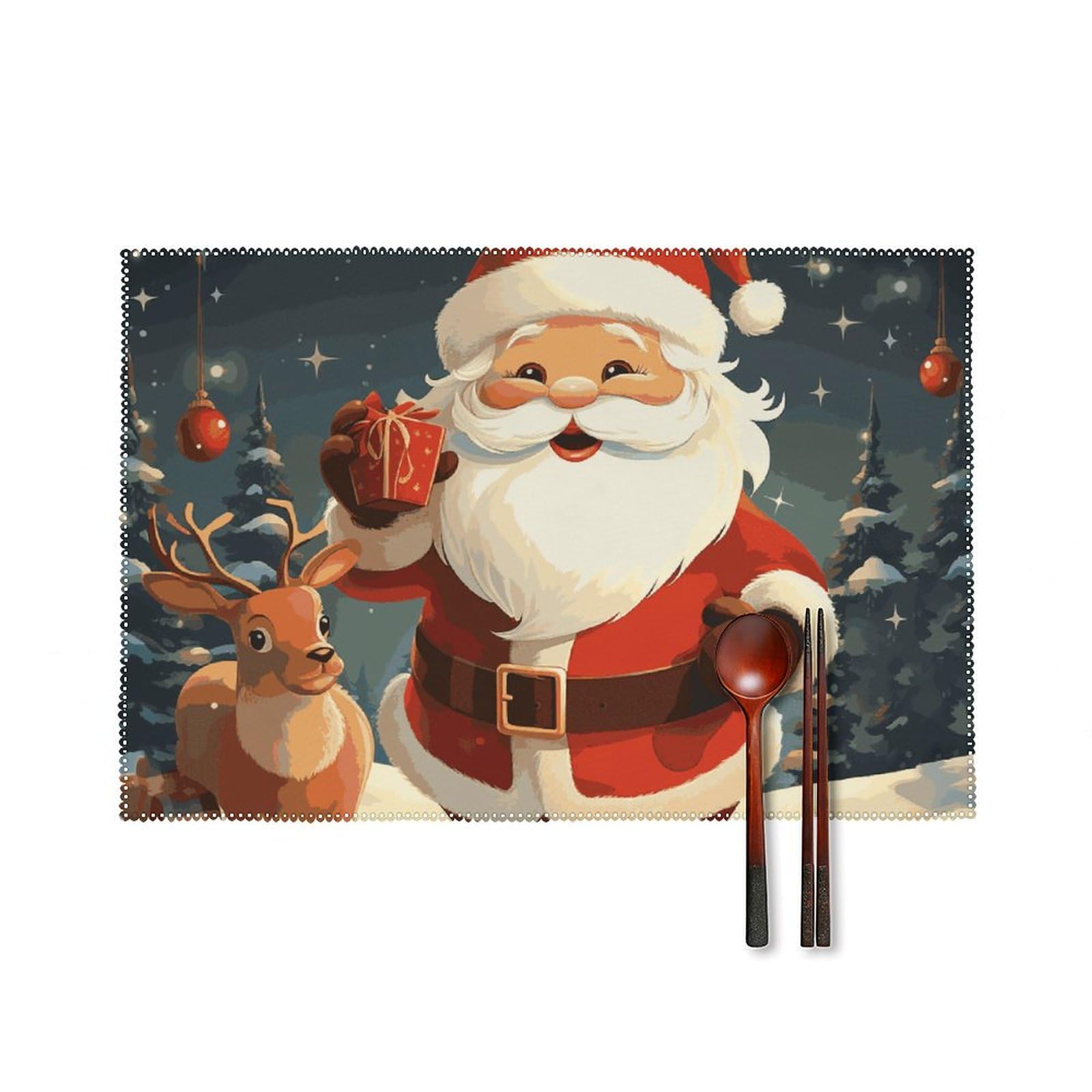 Sets de table Noël imperméables pour partager un repas de fête magique en famille