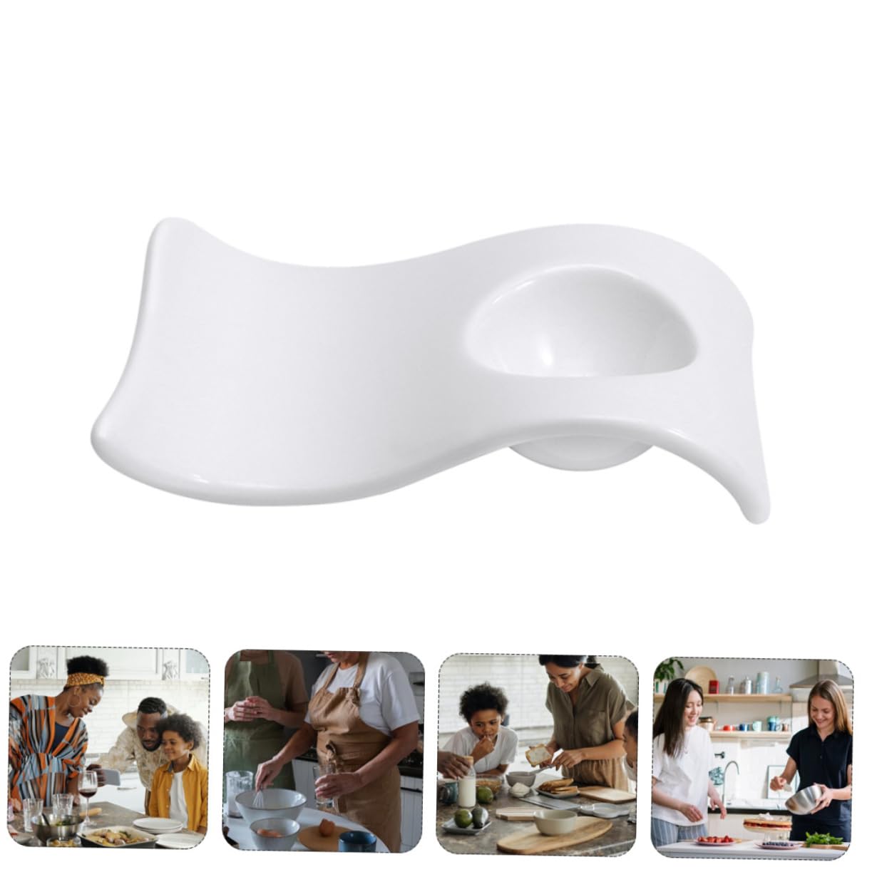 Cabilock Coquetiers en Céramique Blancs, Lot de 6 Pièces, pour Œufs | Assiettes de Table Modernes et Élégantes, Faciles à Nettoyer, pour Mini Amuse-bouches
