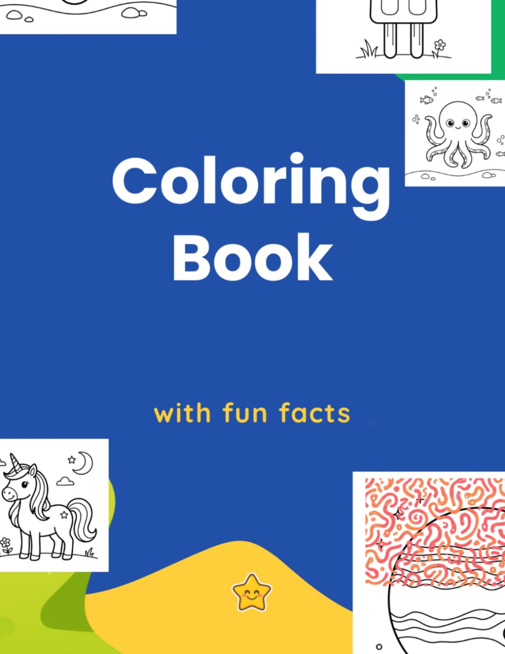 Coloring Book With Fun Fact | For Kids: 35 Detailed Illustrations & Fascinating Facts for Curious Minds, Stress Relief Activity Book for Boys & Girls