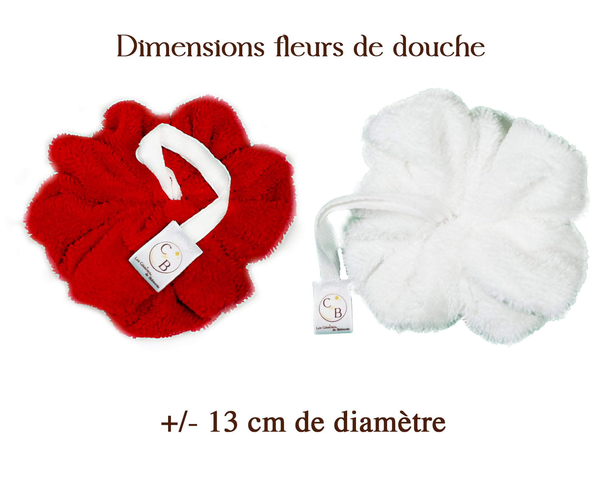 Set 2 Spugna da Bagno e Doccia, Spezzola per corpo, puff morbida e delicata, spugna de bambù lavabile e durevole (Crema Cappuccino)