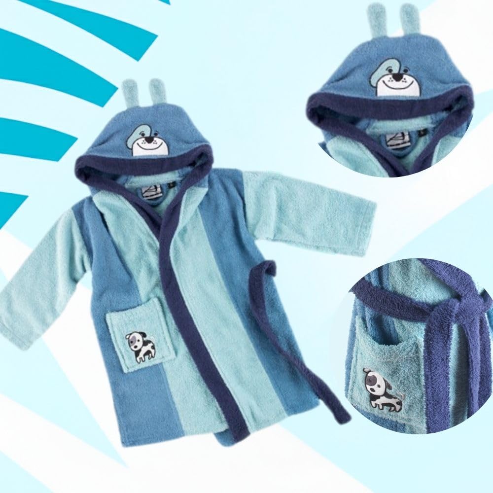 Top Towel - Peignoir Enfant Garçon et Fille Tigre en Coton 100% | Éponge Douce et Absorbante Certifiée OEKO-TEX® 450 g/m² | Avec Capuche, Poches et Ceinture – Idéal pour Bain ou Piscine – 4 Ans