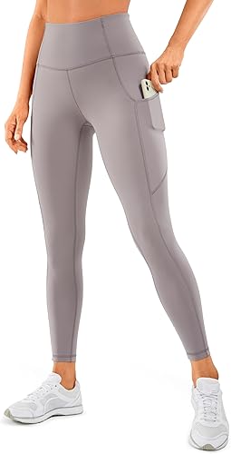 CRZ YOGA - Leggings de entrenamiento para mujer con sensación de desnudez, 25 pulgadas, pantalones de yoga de cintura alta con bolsillos laterales,