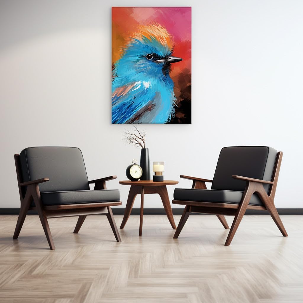 Canvas for Living room. Captivating Hues of Freedom: A Vivid Digital Portrait of Avian Splendor, 27 x 18 inch Canvas Wall Art - Contemporary Masterpieces - Modern Home Decor - 69x46 cm (27x18 inch)