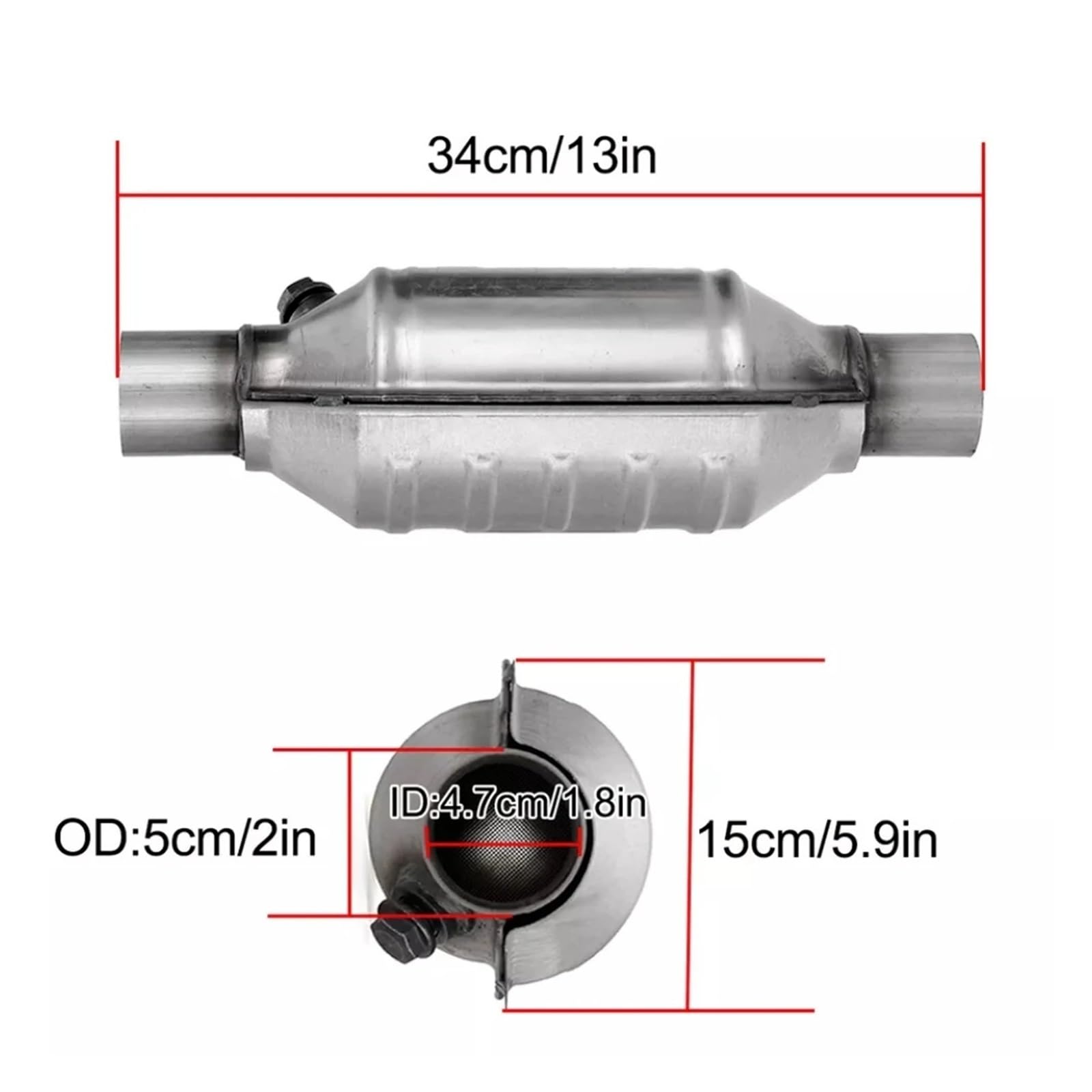 2'' 2.25'' .5'' 3" Uniwersalny Samochodowy Katalizator Z Czujnikiem Tlenu 400 Ogniw, Stal Nierdzewna O Wysokim Przepływie, Euro 1 Środek czyszczący do katalizatora benzyny | 2 inch