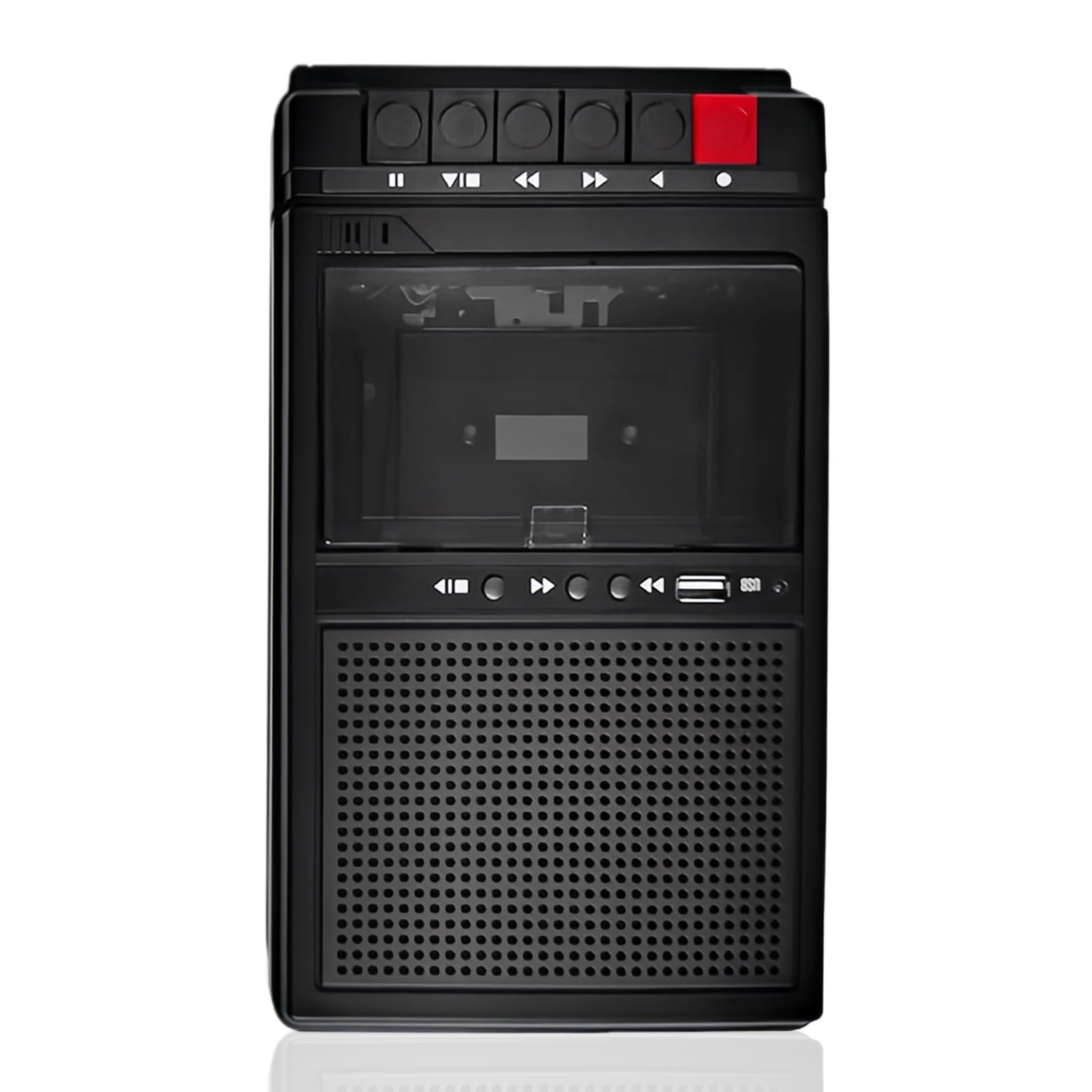 Reproductor de casete de audio Bluetooth, grabador, portátil con función de grabación, reproductor de cassette de audio que convierte a MP3 vía USB/SD/PC, reproductor de casete con mango retráctil