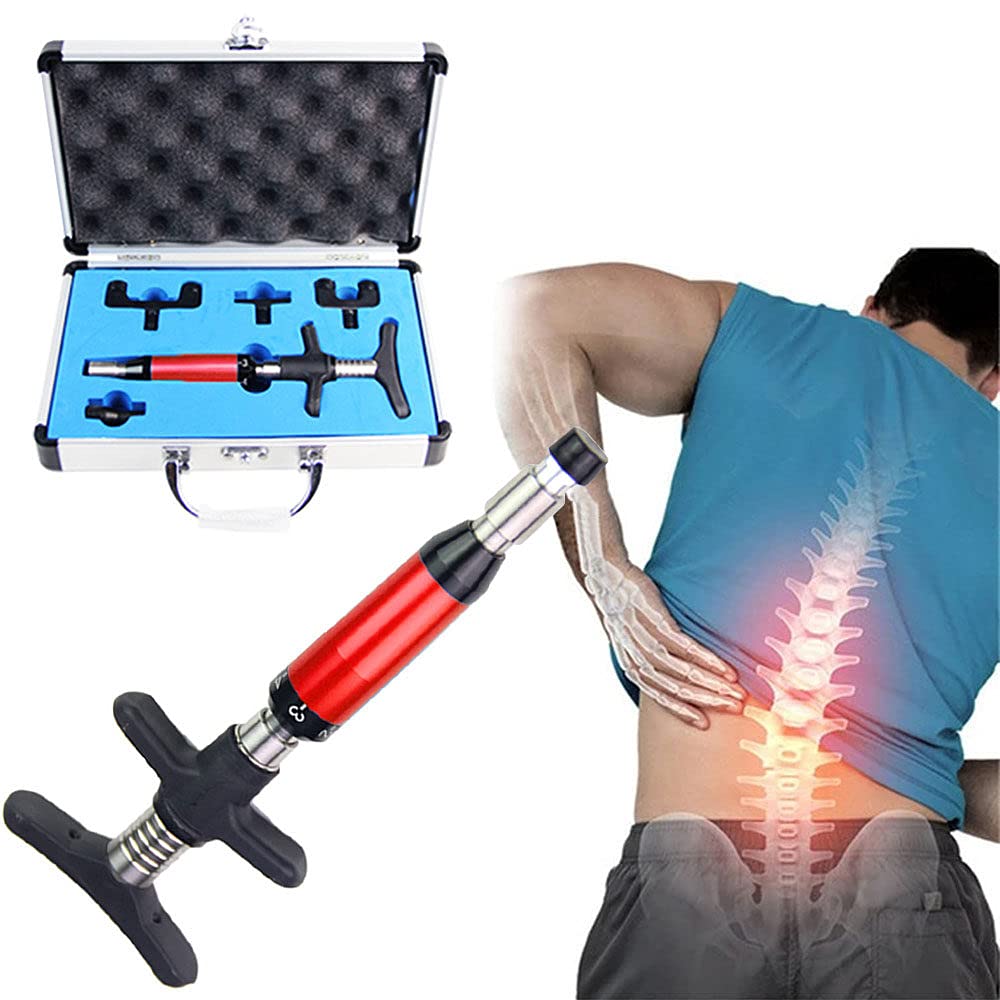 ZRZJBX 6 Levels Manual Forth Heads Spinal Massager, Portable Chiropractic Adjustment Kit Spine Back Massage Tool for Adjust Vertebration and Thoracic, Scoliosis,Blue