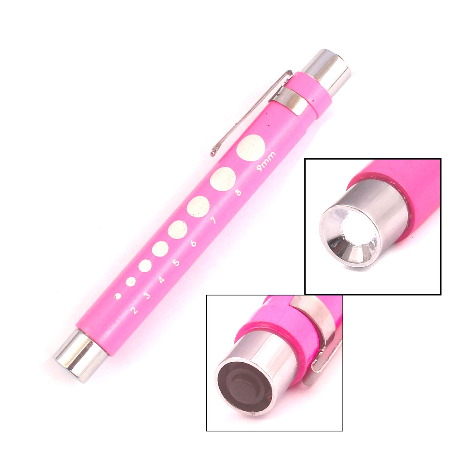 LAJA IMPORTS Nurse Pen Light Led Medic Penlight with Pupil Gauge for Nursing Students Doctors White Light (Pink & Purple & Black & White)