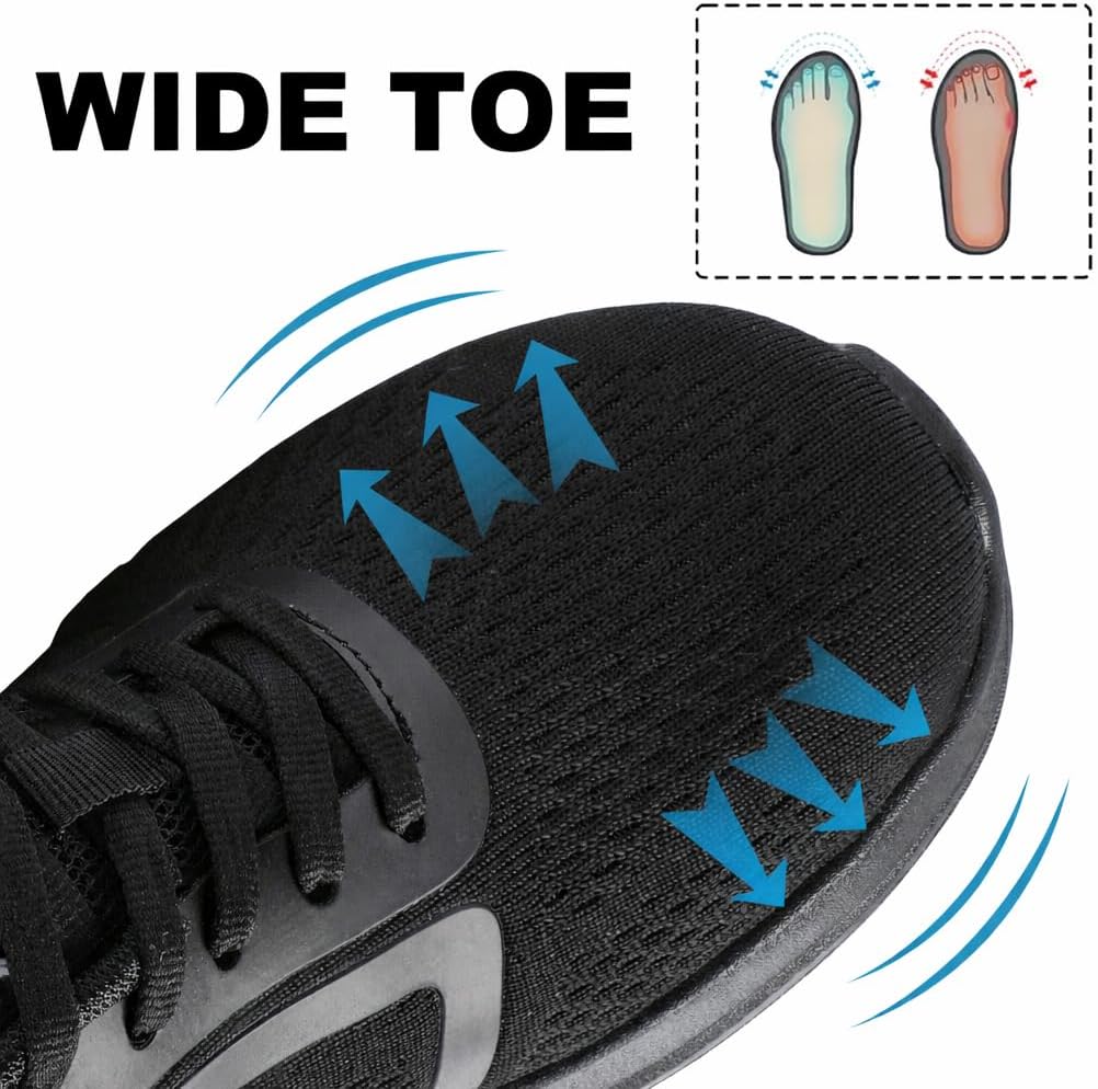 Womens Wide Width Walking Shoes 10 M US Black