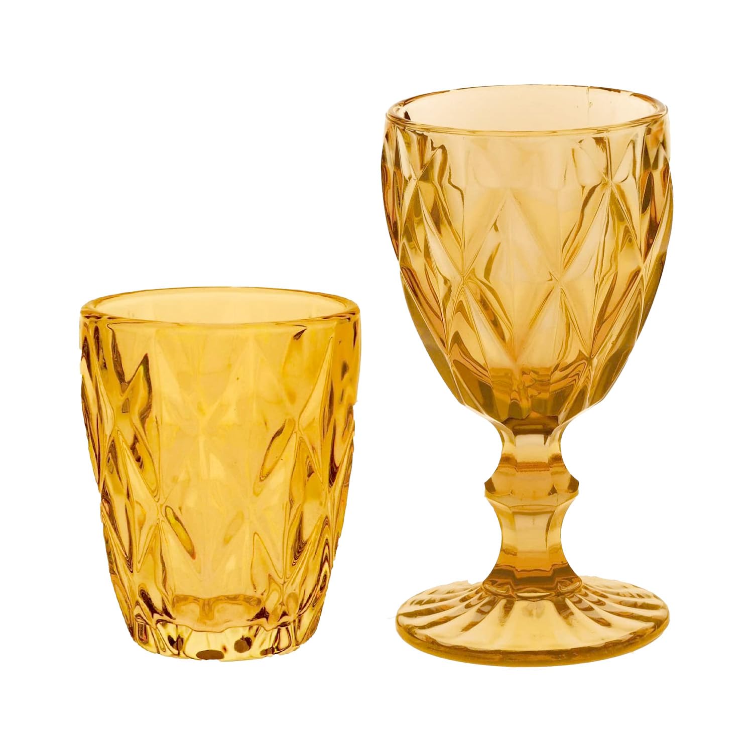 Bicchieri Acqua Colorati in Vetro, Calici Vino in Vetro, Lavabili in lavastoviglie, Tumbler Acqua e Calici Vino Mix 6 COLORAZIONI.… (GRAND PAVE')
