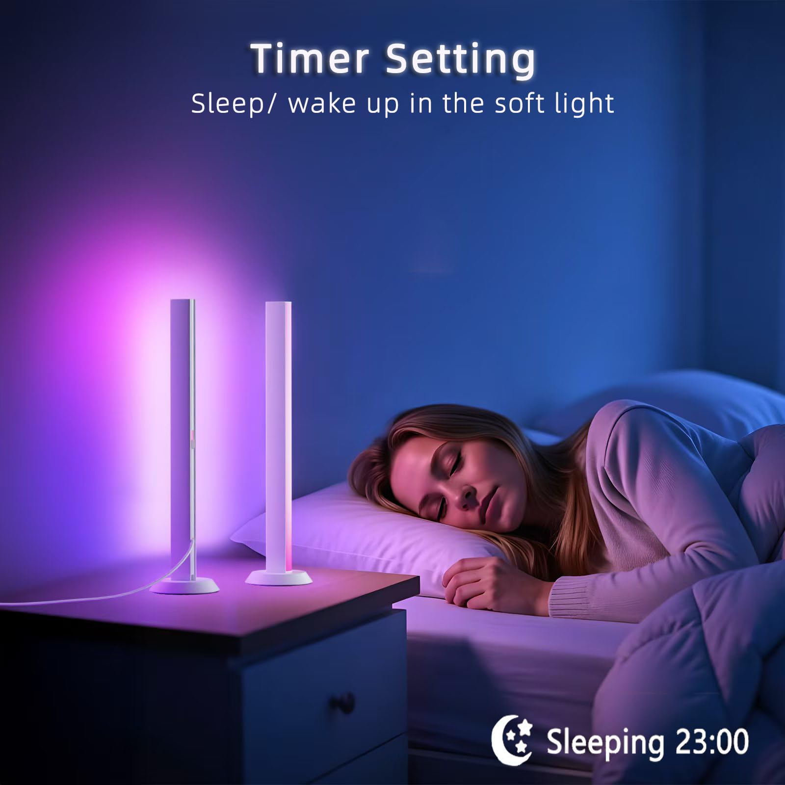 Barra de luz LED inteligente, luz de fondo de TV, barra de luz RGB para habitación con 16 millones de colores, luces de juego que se sincronizan con música, control de aplicación de iluminación