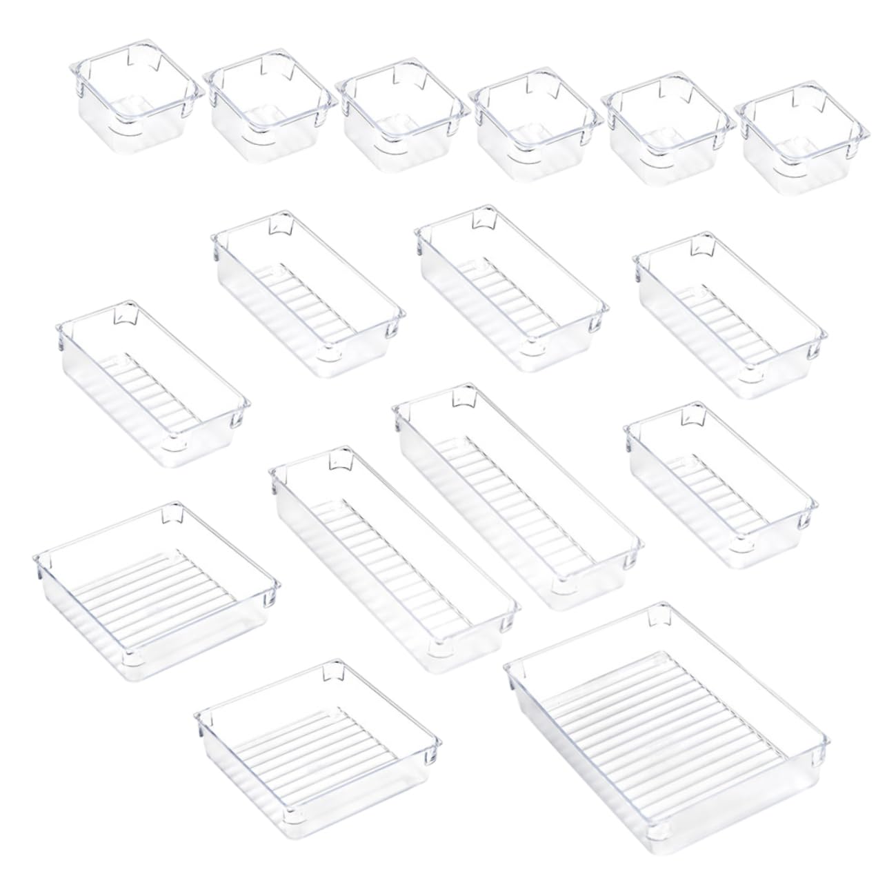 DOITOOL Vassoio Portaoggetti in Plastica per Organizer per Bagno Scatola per Scrivania Contenitore di Stoccaggio Semplice e Resistente