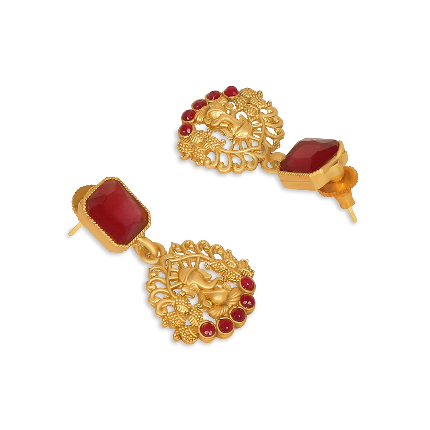 Matte Plated Goddess Saraswati Temple Jewellery Set