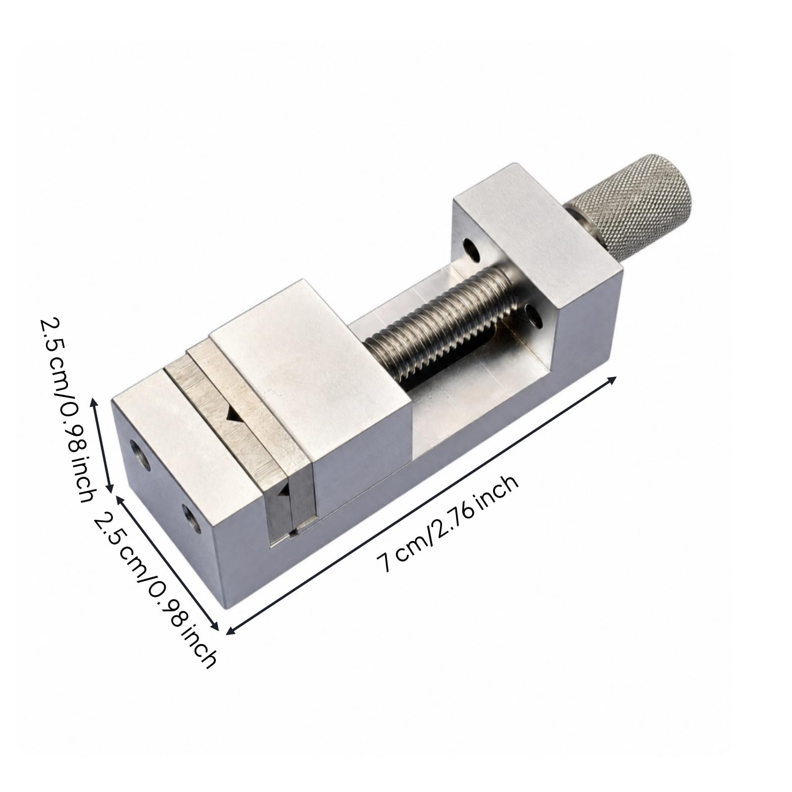 Tornillo Banco Resistente Mini Fijador Banco Alta Resistencia Fijador Mano para Hobbistas, Joyeros, Taller, 70x25x25 Mm