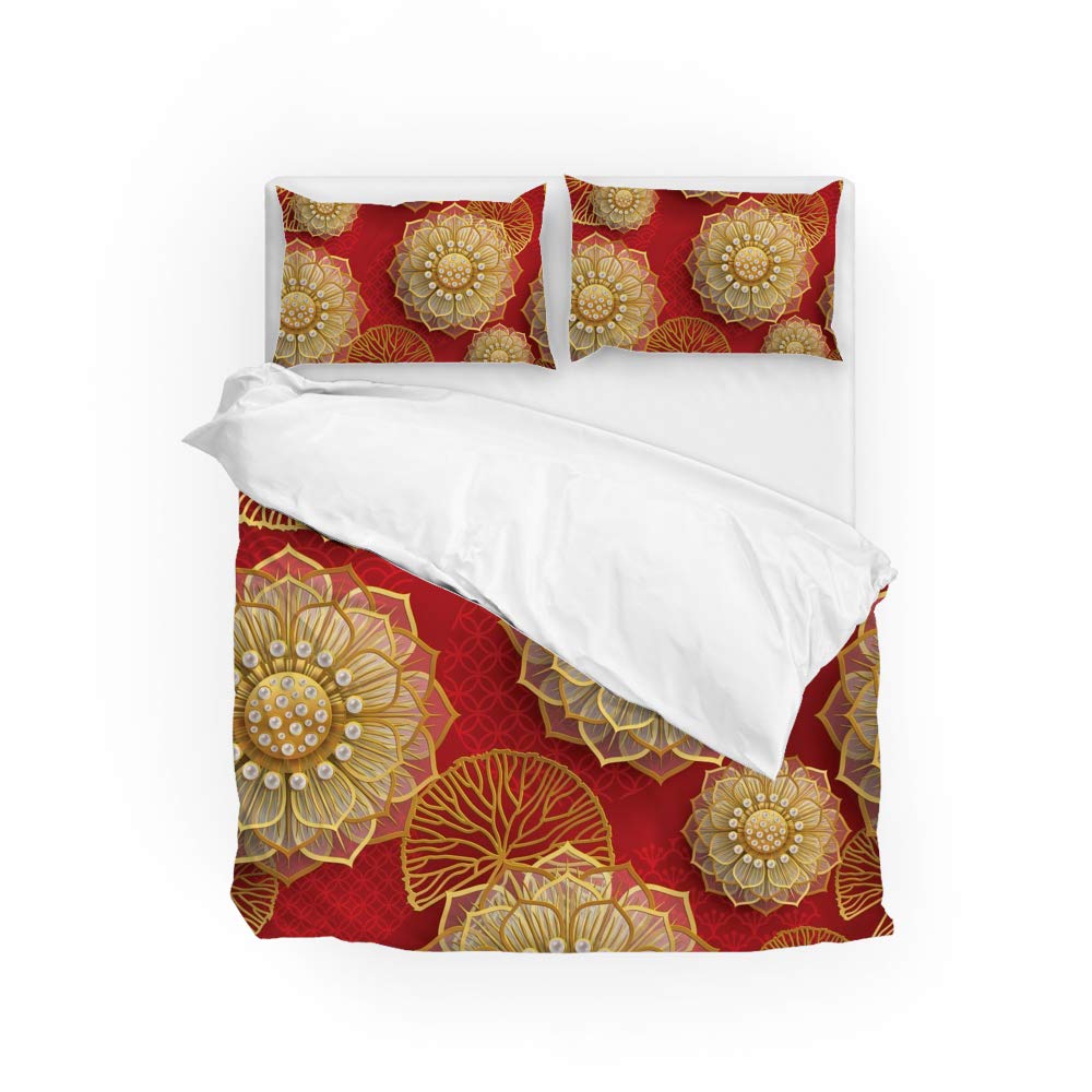 Housse de couette orientale fleurie pour créer une ambiance zen dans votre chambre parentale
