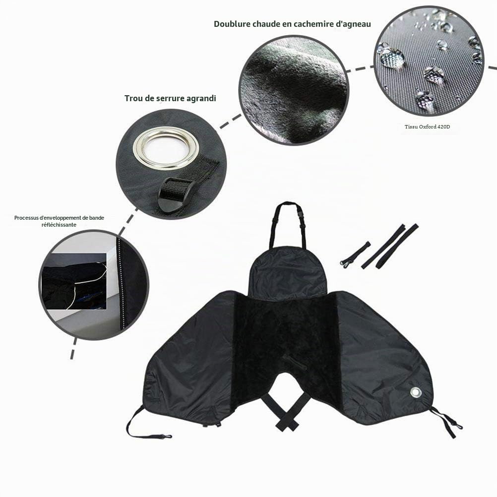 Protection des jambes scooter - Protection universelle contre les intempéries - Pour scooter - Avec bandes réfléchissantes sécurisées - Protège du vent, de la pluie et du froid