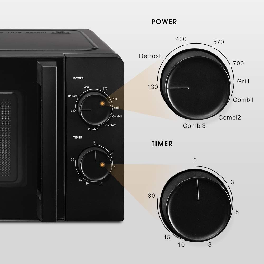 Hisense H20MOBS1HG Forno Microonde con Controllo Meccanico, Capacità 20 L, Potenza 700 Watt su 6 Livelli, Colore Nero Hisense H20MOBS1HG Forno Microonde con Controllo Meccanico, Capacità 20 L, Potenza 700 Watt su 6 Livelli, Colore Nero