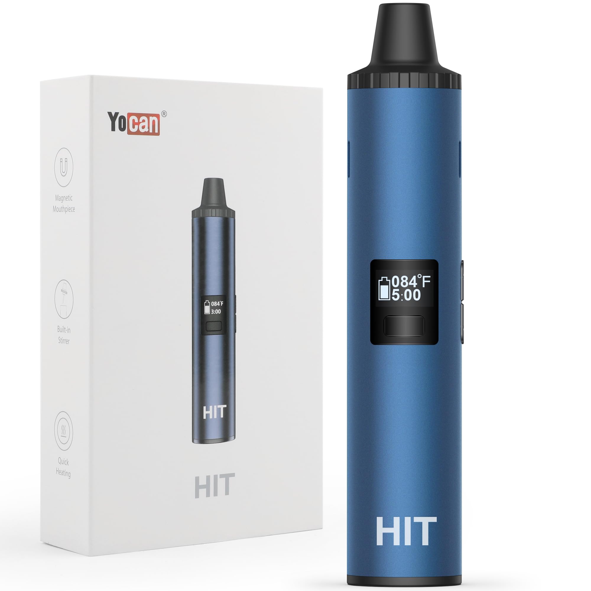 Yocan HIT Vaporizer, Kräuter Verdampfer mit 93-249°C Temperaturregelung und  Keramik-Heizkammer, Tragbarer Kraut-Verdampfer Pen, 1400 mAh Akku,  OLED-Display, Einfache Reinigung (Blau) : Amazon.de: Drogerie & Körperpflege