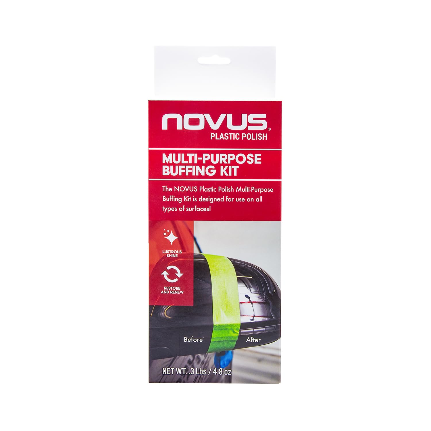 NOVUS 7232 | Kit di lucidatura multiuso | Contiene 100% lana tampone lucidante, tampone in schiuma morbida per lucidatura, tampone di supporto per trapano, panno in microfibra