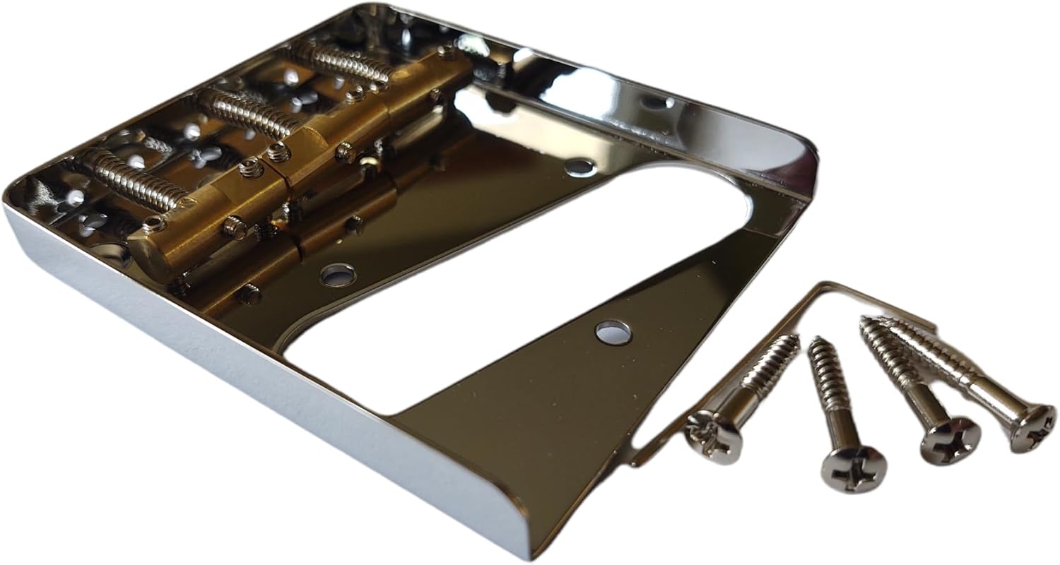 Tele Bridge with Wilkinson WTB Compensated Brass Saddles Chrome No Logo