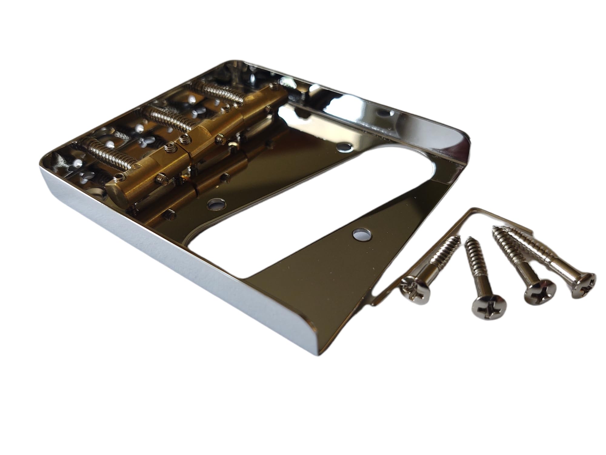 Tele Ashtray Bridge with Wilkinson WTB Compensated Brass Saddles Chrome No Logo