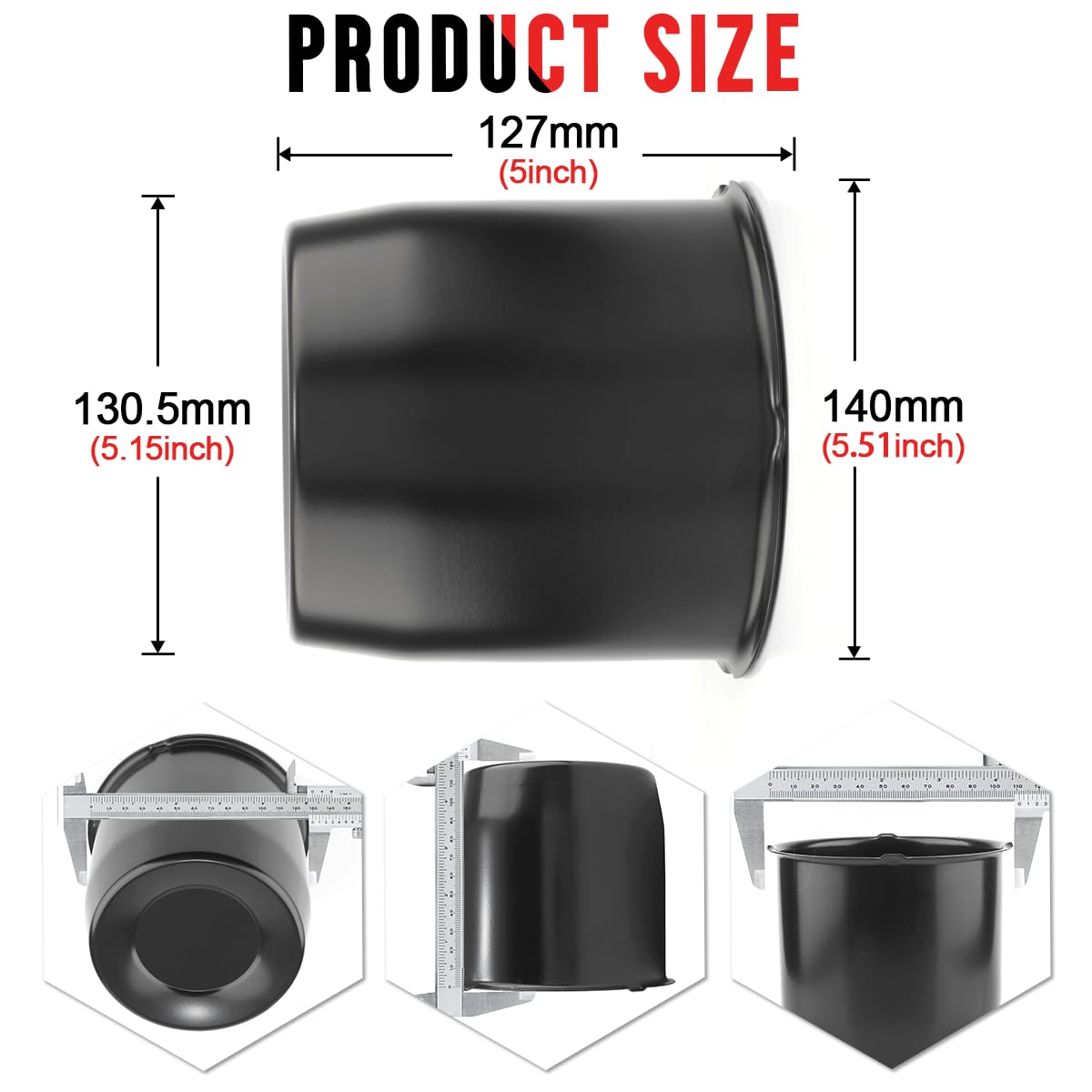 RHINOTUNING Wheel Hub Center Caps - 4pc Chrome Push-Through Caps For Trailers