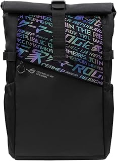 ASUS ROG BP4701 Gaming Laptop Backpack with Holographic Cybertext Printing, Roll Up Design, Suitable for up to 17 inch Lap Price In India