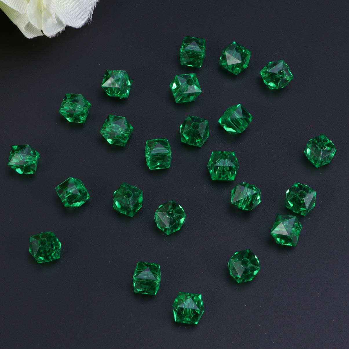 Milisten Milisthen 950pcs 10mm Transparent Acrylic Plated Charms Connector Loose Spacer Beads for Jewelry Making Bracelets Crafts (Green) - Image 4
