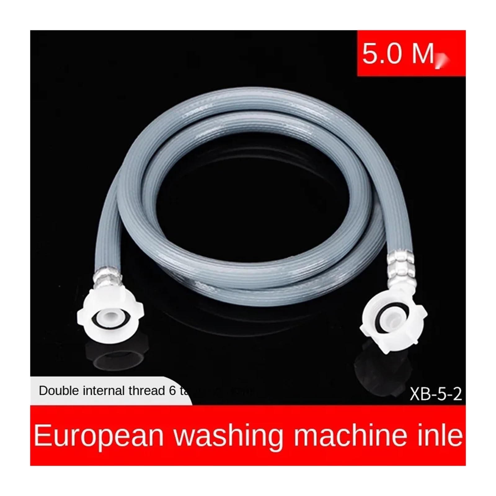 Junta de tubería de entrada de tubería de agua for lavadora de tambor, interfaz roscada de 3/4 pulgadas, manguera de suministro de agua automática de estilo europeo Universal | 5M