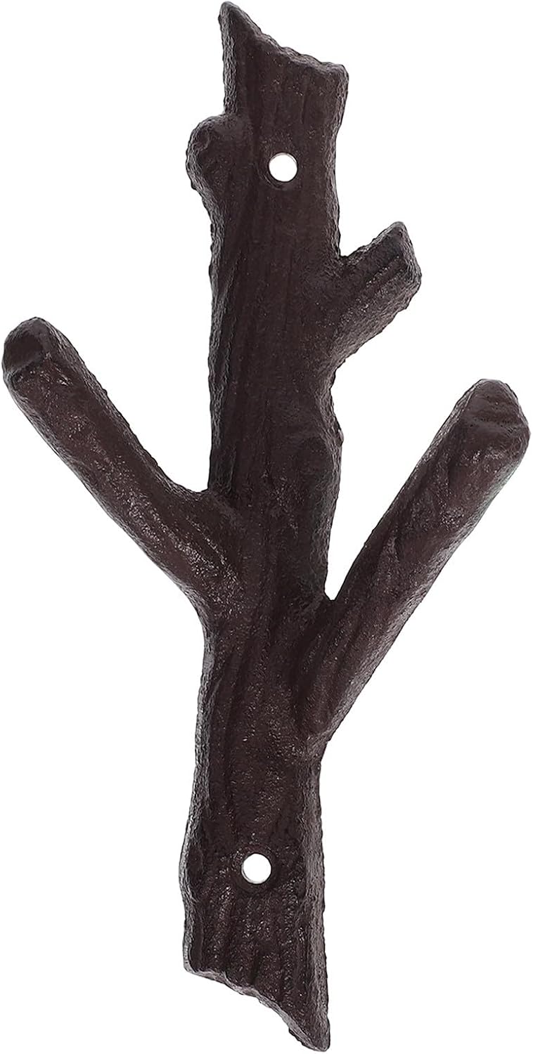 Xmas Decorative Cast Iron Twig Wall Hook Vintage Rustic Coat Hanger