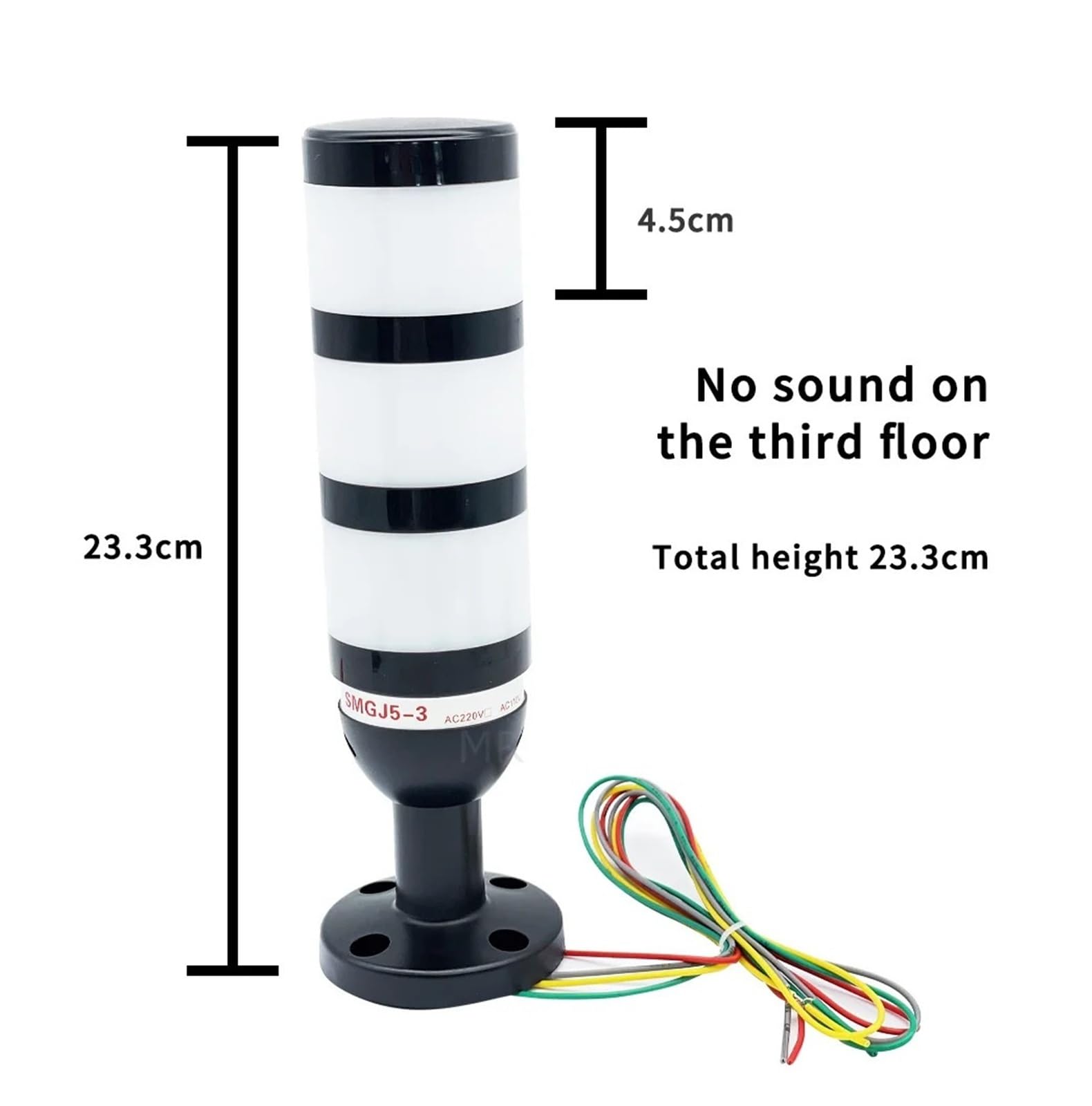 3-warstwowa lampa alarmowa 12 V 220 V wielofunkcyjna lampa wieżowa, biała obudowa, miękkie światło, wskaźnik LED do urządzeń mechanicznych