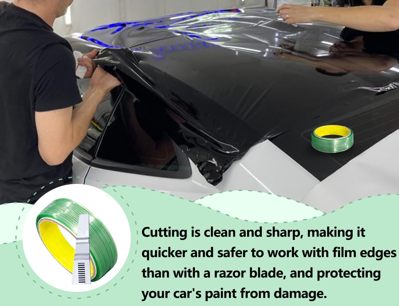 5M nastro adesivo senza coltello,nastro senza coltello,nastro da taglio,filo da taglio,pellicola da taglio adesivi auto con raschietto,per car wrapping linea di taglio a righe sottili