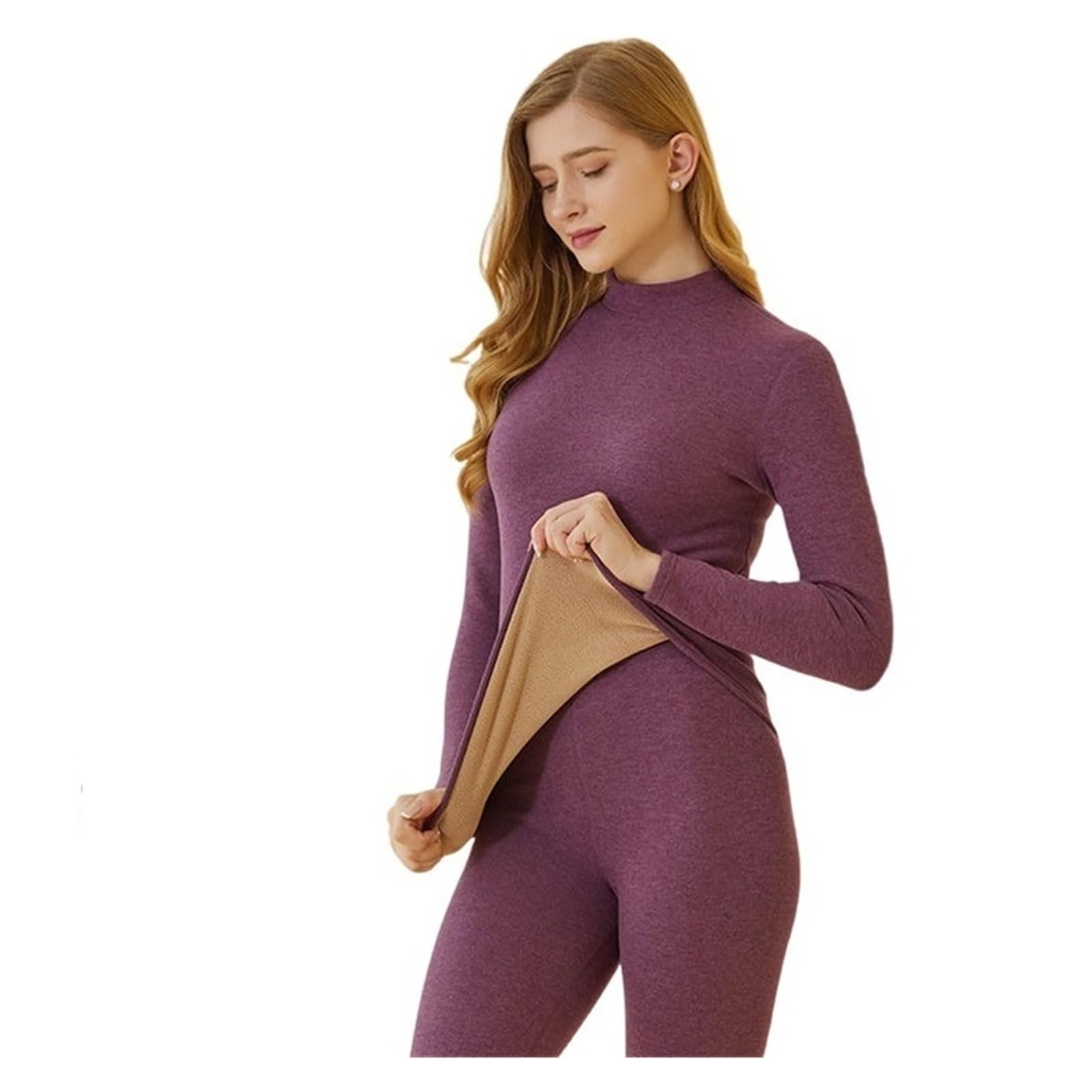 sous vêtements Thermiques Femmes sous-vêtements Thermiques for Femmes, Ensemble Intime épais, 2 pièces, sous-vêtements et Maillots de Corps, Hiver(Black,XXXL(63-70kg))