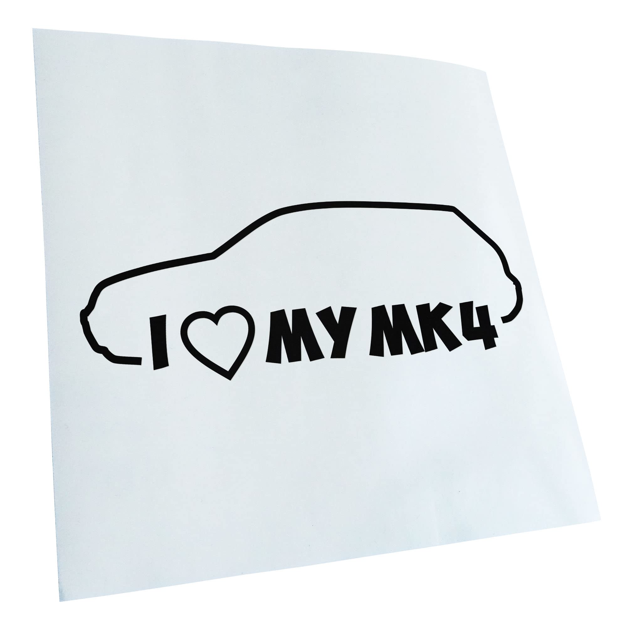 Adesivo Kiwistar I Love My MK4, Nero 4 X 8 Cm, Pellicola Resistente Per Auto, Moto, Bici, Laptop, Camper, Tuning