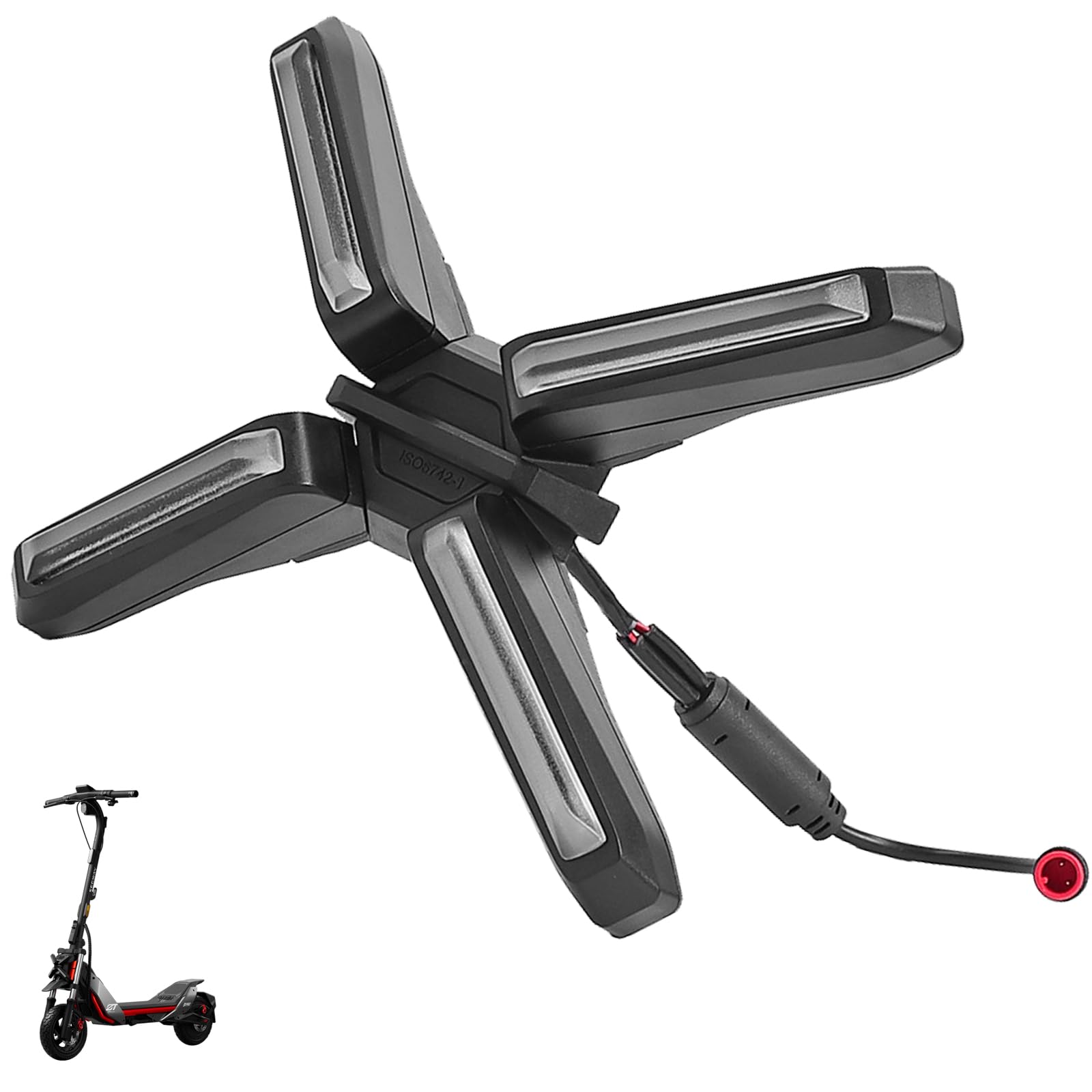 Faro a forma di X da 4 W per Ninebot ZT3/ZT3 Pro, super luminoso anteriore e luci di marcia diurne, tipo X da 4 W, accessori per fari super luminosi