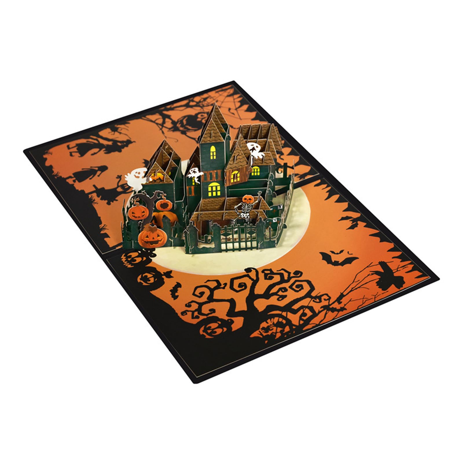 Kalttoy Unique Halloween Castles 3D Greeting Card Halloween Celebration Castles Card Artistic Designed for Greetings Festival Party Supplies