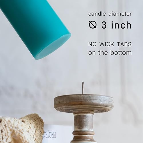 Miniatura 39 de MOZEAL Velas de pilar extra grandes de color borgoña de 4" x 10" (juego de 2), sin perfume, sin goteo, sin humo, de larga combustión limpia, velas