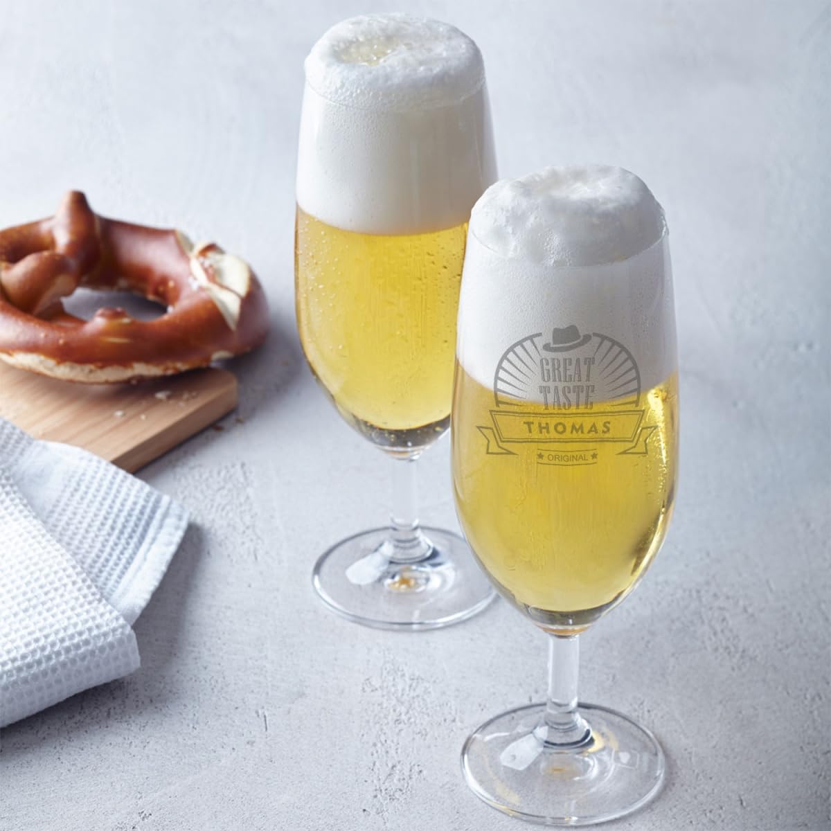 Leonardo Bicchiere da birra con incisione – Ornamento – Personalizzato con nome – Tulipano da birra come regalo – Idea regalo per uomini – Regali per papà – 280 ml