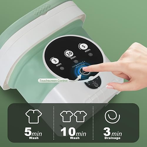 Miniatura 5 de Mini lavadora portátil  Lavadora plegable de 12 litros con 3 modos y desinfección de luz azul  Ideal para ropa de bebé, ropa interior y calcetines