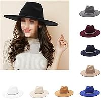 Vista 2 de Faringoto Sombrero Fedora de fieltro de ala ancha de moda para mujer Otoño Invierno Hombres Panamá