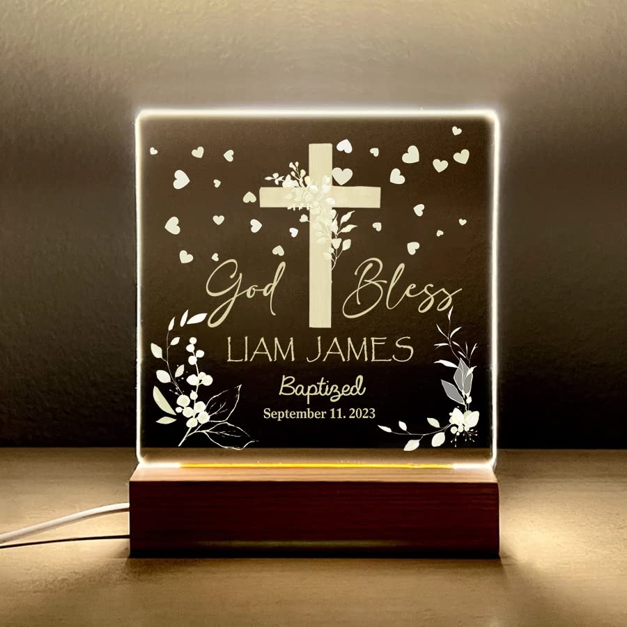 Lámpara de noche personalizada para bebé y regalos religiosos