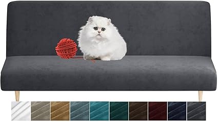 Jacquard Futon Hoes Stretch Futon Sofahoezen Elastische Eenvoudige Armleuningen Groente Klein