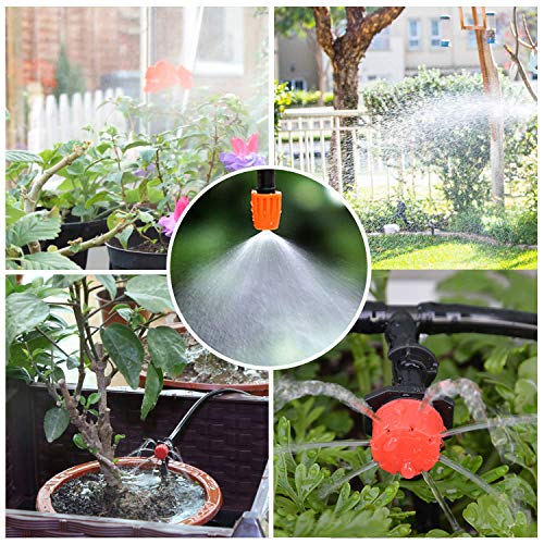 PiscatorZone Drip Irrigation Kits,98ft Garden Irrigation System with 1/4" Blank Distribution Tubing Watering Drip Kit,DIY Saving Water Automatic Irrigation Equipment Set (30m/98ft Irrigation Systemc)