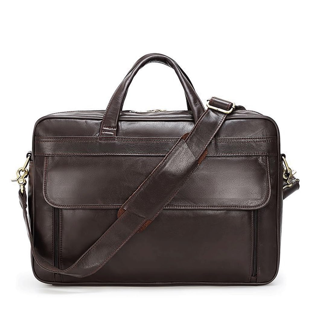 Sac pour ordinateur portable en cuir brun idéal pour vos trajets urbains