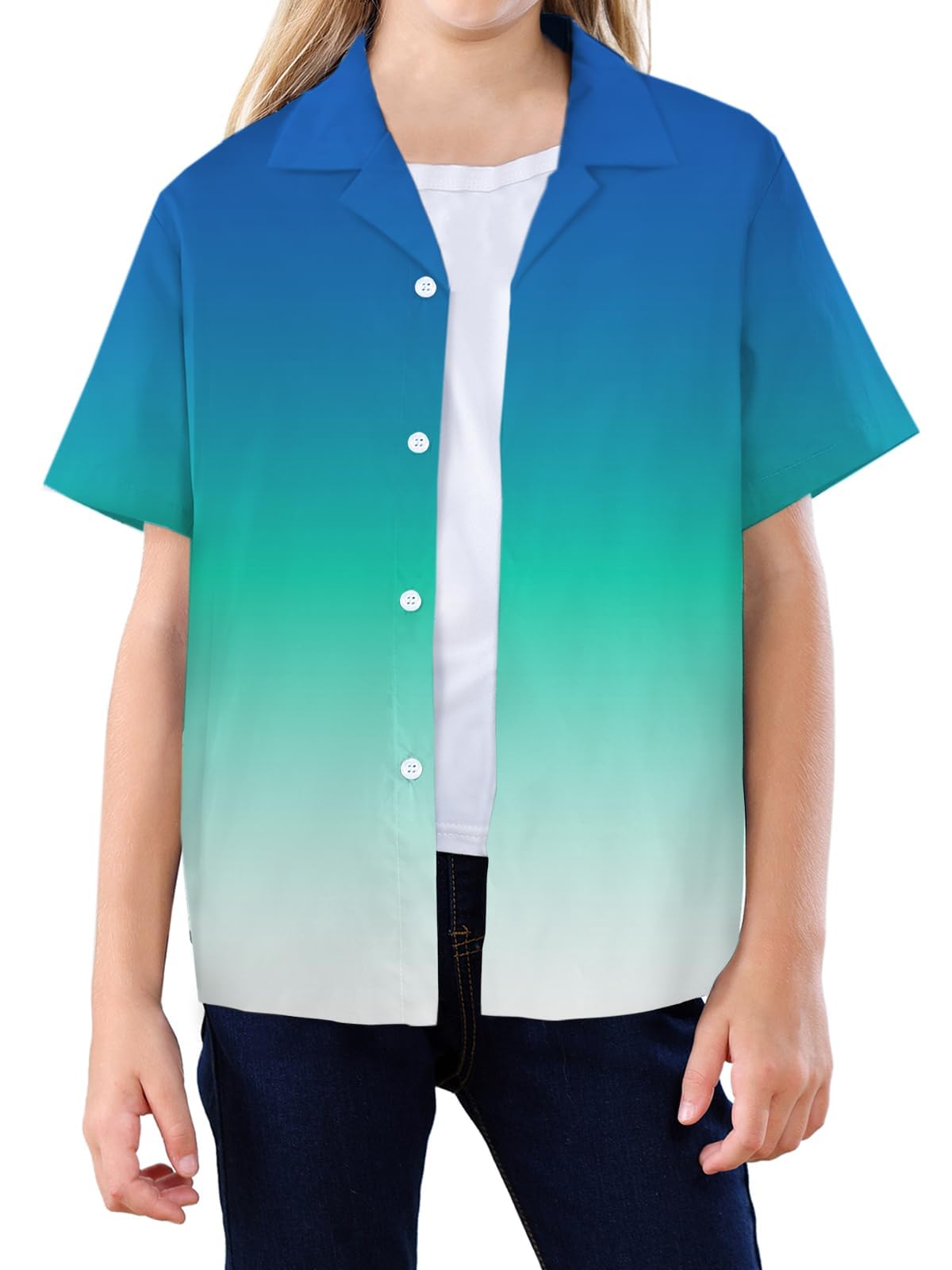 SANGTREE Girl's &amp; Women's Hawaiian Shirts Button Down Short Sleeve Shirts