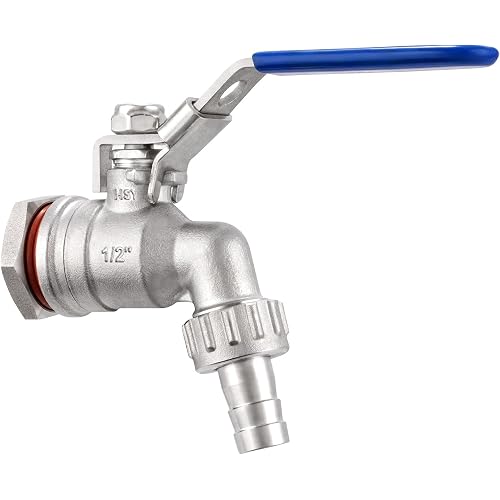1/2" NPT Stainless Steel Ball Valve Weldless Bulkhead Suitable for Building Home Brew Kettle/Mash Tun
