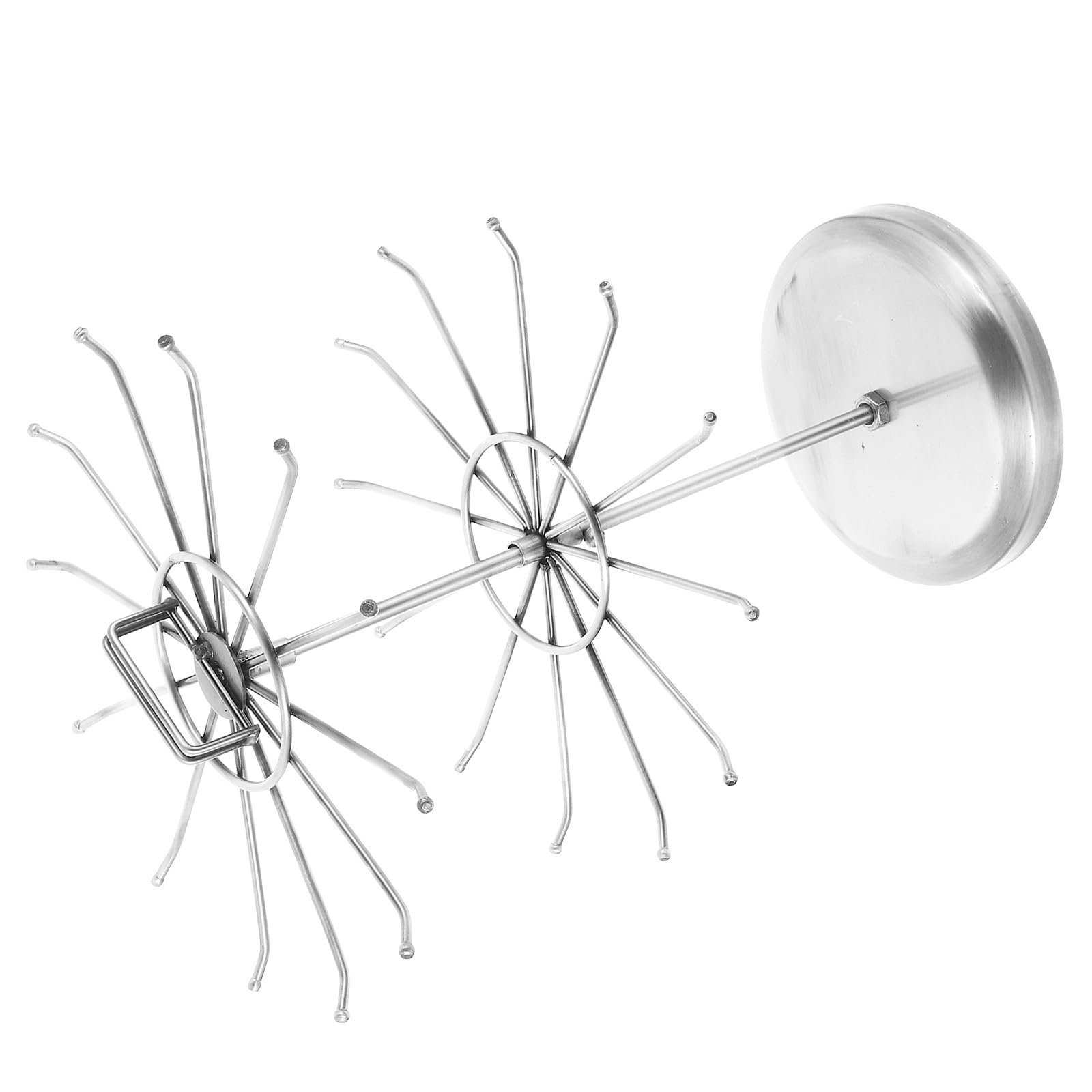 Abaodam Espositore per Gioielli Doppio in Ferro Vintage, Porta Orecchini e Bracciali Girevole, Organizer da Tavolo Stabile per Esposizione e Conservazione in Casa e Negozi, Colore Argento