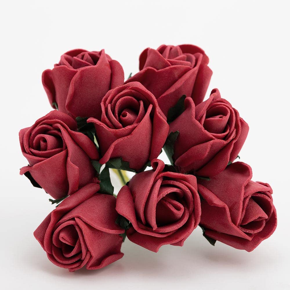 Italian Options Colourfast Artificial Foam Rose Flowers Wedding Bouquet, 3cm, Scarlet